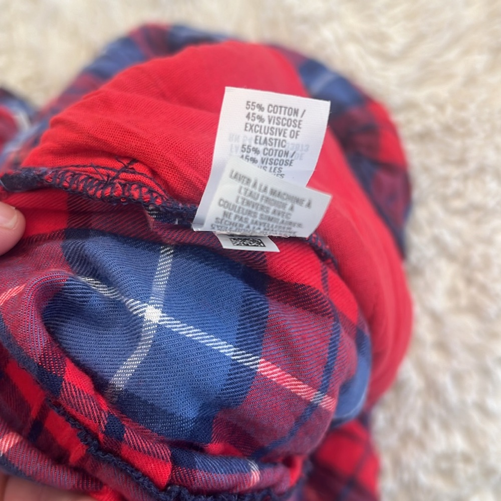 Aerie plaid flannel sleep pajama Romper red and blue size medium NWT - Picture 5 of 8